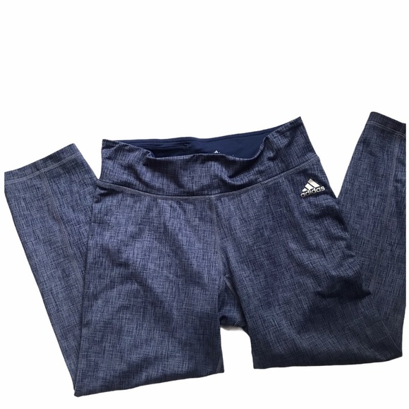 ADIDAS Women's Small Blue Climalite Activewear Tights Leggings Crops - Picture 3 of 9